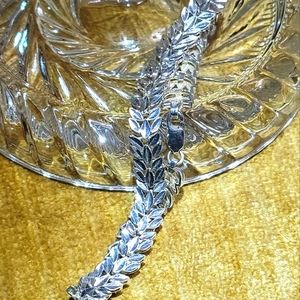 Sterling silver leaf bracelet